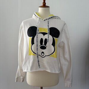 Disney Mickey Mouse Cropped Hoodie Sweatshirt S Small